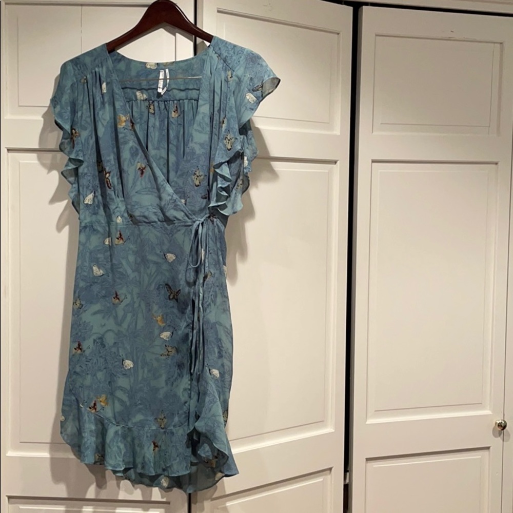 Anthro Wrap Tunic Dress- Pretty Butterfly Design